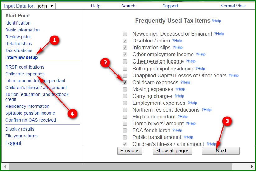 Childcare expenses